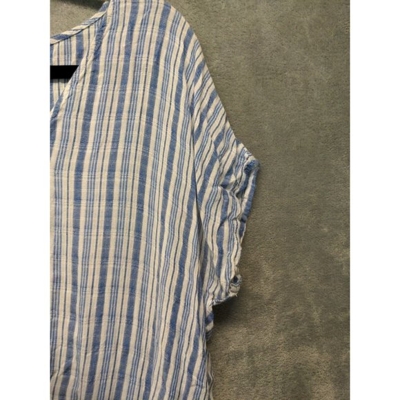 šUNIVERSAL THREAD 100% Rayon Women Tie Waist Blouse Summer Striped S(4-6) - Picture 5 of 12